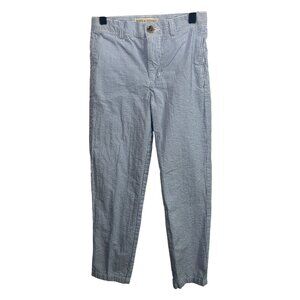 Hope & Henry Boys Striped Seersucker Chinos Pants Size 7 Blue Organic Cotton